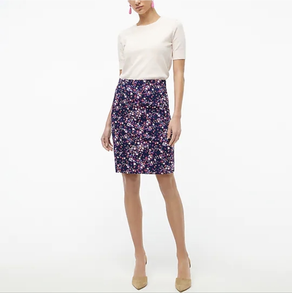 J.CREW FACTORY Sateen Floral Pencil Skirt